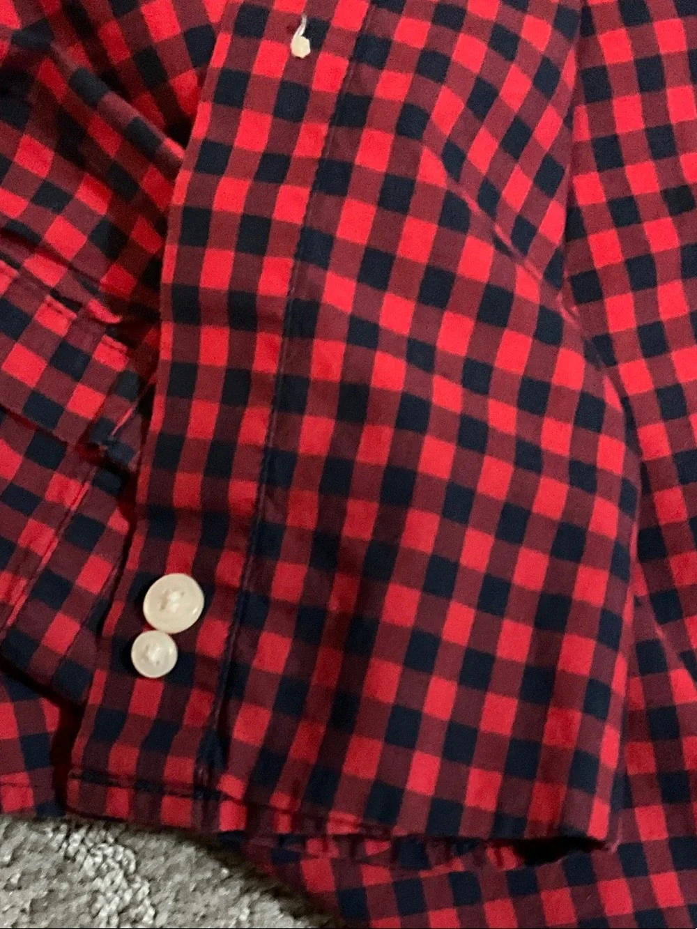 Ralph Lauren Boys Red and Black Plaid Button-Down Shirt